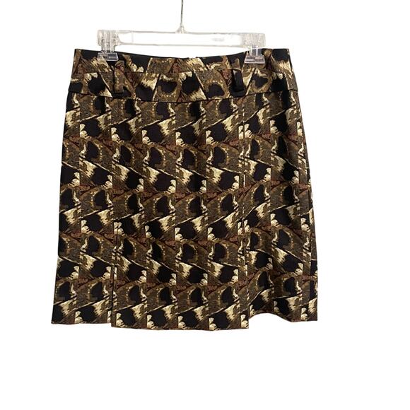 Etcetera Size 8 Womens Wool Silk Blend Printed Skirt Mini Business Casual Luxe - Picture 1 of 4